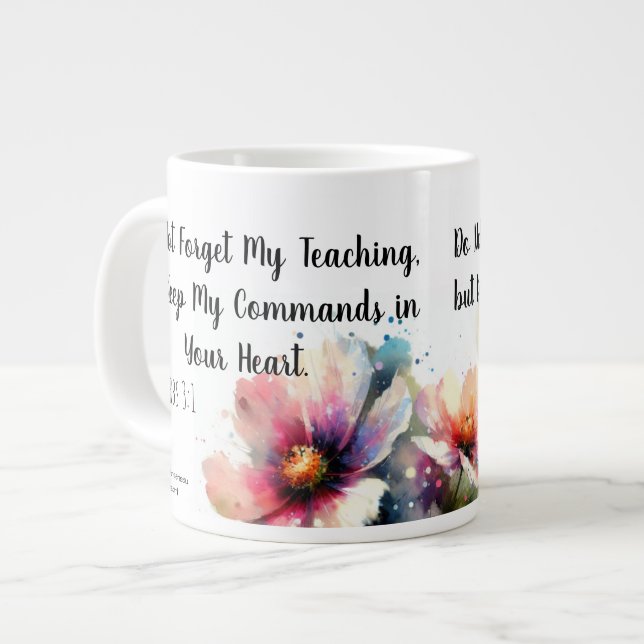 Blumenschrift Jumbo-Tasse (Vorderseite Links)