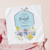 Blumenschrift Pastel Personalisiert Taschentuch