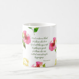 Blumenschrift Römer 8:28 Kaffeetasse