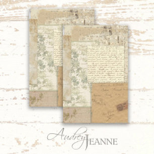 Blumenschrift Vintag antike Ephemera Decoupage Seidenpapier