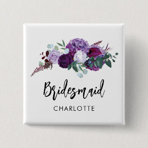 Blumenschrift Wedding Keepake Custom Bridesmaid Button