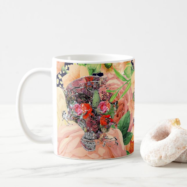 Blumenschull-Design Kaffeetasse (Mit Donut)