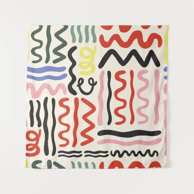 Blumenschüssel: Square Paisley Ornament Wandteppich (Vorderseite)