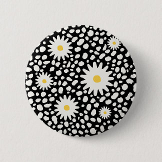 Blumenschwarz-Muster-Taste Button