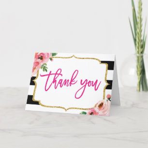 Blumenschwarz und weiß gestreift Danke an die Kart
