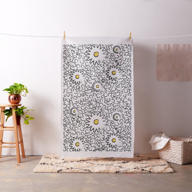 Blumenschwarz und Weiß Muster Stoff (Beispiel)