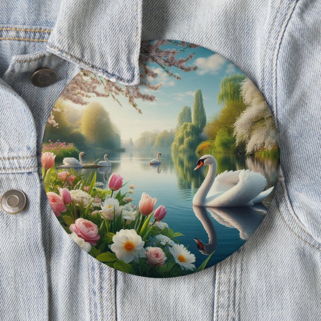 Blumenschwingenkunst Button (Beispiel)