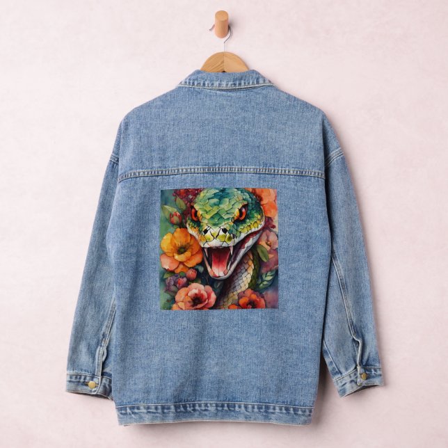 Blumenserpent Denim Jacket - Stilvoll mit Drehung Jeansjacke (Hangar)