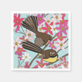 Blumenserviette und Vogelserviette Serviette