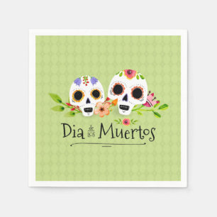 Blumenserviette zuckerskulls Dia de Muertos Serviette