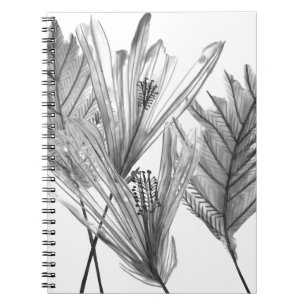 BlumenSilhouette - Grau Notizblock
