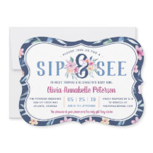 Blumensippe und Babydusche Einladung, Frühjahr