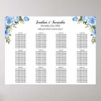 Blumensitzkarte Hochzeitssymbol Poster