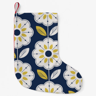 Blumenskandinavischer Stil Nahtloses Muster Kleiner Weihnachtsstrumpf