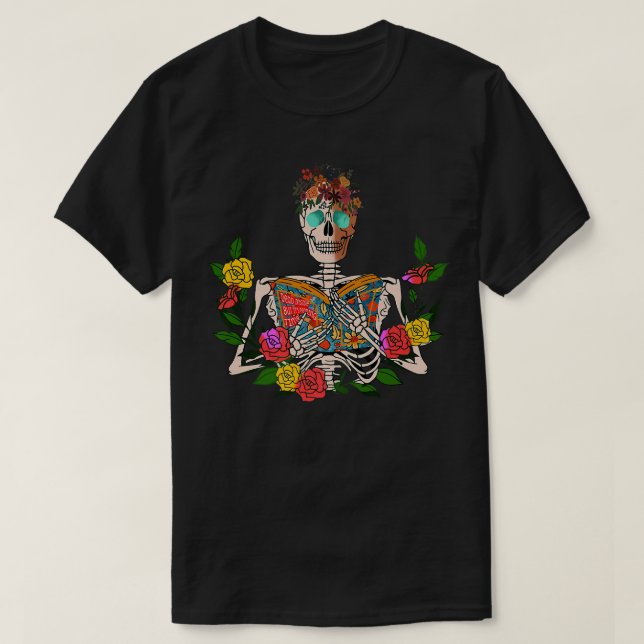 Blumenskelett, das im Inneren tot, aber Ti las T-Shirt (Design vorne)