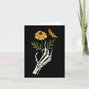 Blumenskelett Hand Blume Retro Vintage Hallowee Karte