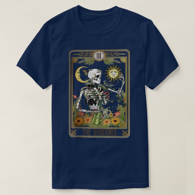 Blumenskelett Tarot Gartenbau Pflanze T-Shirt (Design vorne)