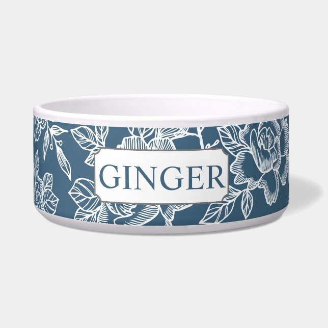 Blumenskizze Blau mit Namen Napf (Vorderseite)