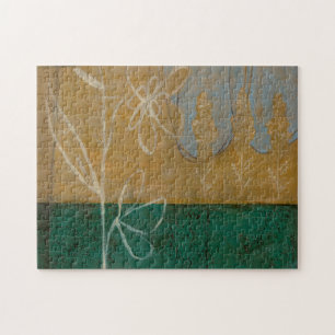 Blumenskizze mit Wildblume und Pflanze Puzzle