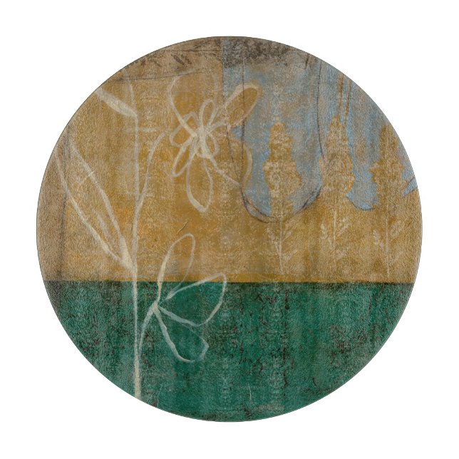 Blumenskizze mit Wildblume und Pflanze Schneidebrett (Vorderseite)