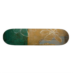 Blumenskizze mit Wildblume und Pflanze Skateboard