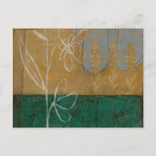 Blumenskizze mit Wildblume und Pflanzen Postkarte