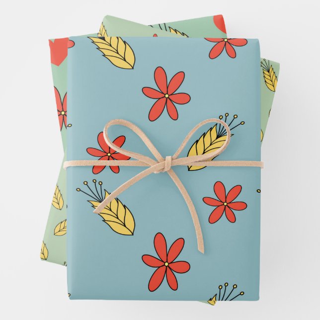 Blumensommer.Romantik der Sommerhitze Geschenkpapier Set (Beispiel)