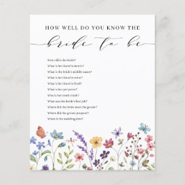 Blumensommer Wie gut weißt du, dass die Braut