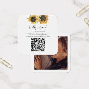Blumensonnenblume Hochzeitsstift Foto QR Code RSVP