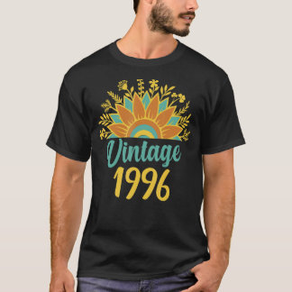 Blumensonnenblume Vintag geboren 1996 Geburtstag 2 T-Shirt