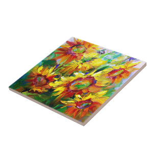 Blumensonnenblumen Tile Design Fliese