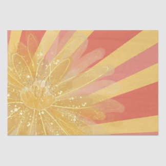 Blumensonnenburst Orange Pink Abstrakte Sonne Seidenpapier