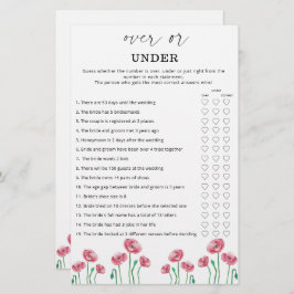 Blumenspiel über oder unter Brautparty