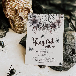 Blumenspinnen kommen aus dem Halloween-Party Einladung