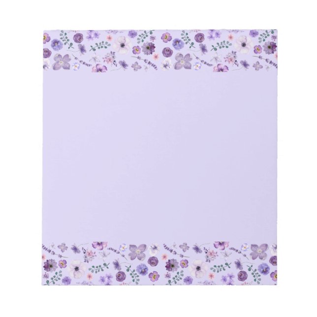 Blumenspisper Notepad - Weicher Lavendel Notizblock (Vorderseite)