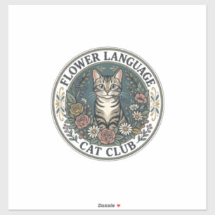 Blumensprache Katze Katze Grafik T-Shirt Kunst - B Aufkleber