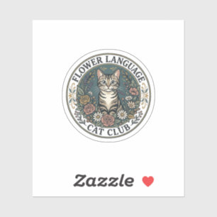 Blumensprache Katze Katze Grafik T-Shirt Kunst - B Aufkleber