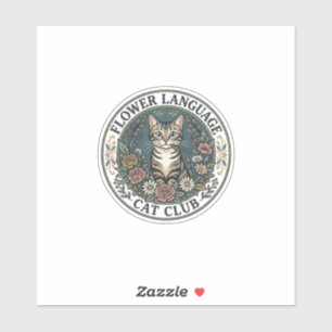 Blumensprache Katze Katze Grafik T-Shirt Kunst - B Aufkleber