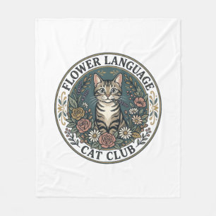 Blumensprache Katze Katze Grafik T-Shirt Kunst - B Fleecedecke