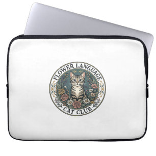 Blumensprache Katze Katze Grafik T-Shirt Kunst - B Laptopschutzhülle