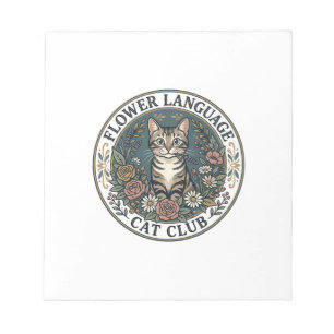 Blumensprache Katze Katze Grafik T-Shirt Kunst - B Notizblock