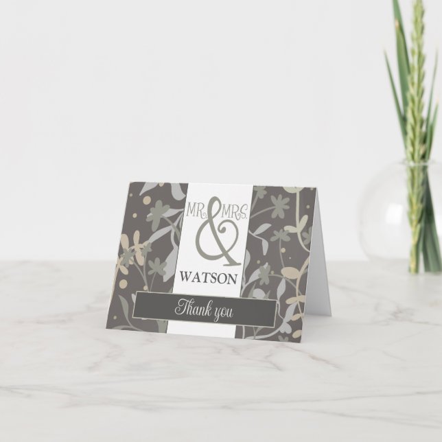 Blumensprigs Inspirivity Modern Elegant Hübsch Dankeskarte (Vorderseite)