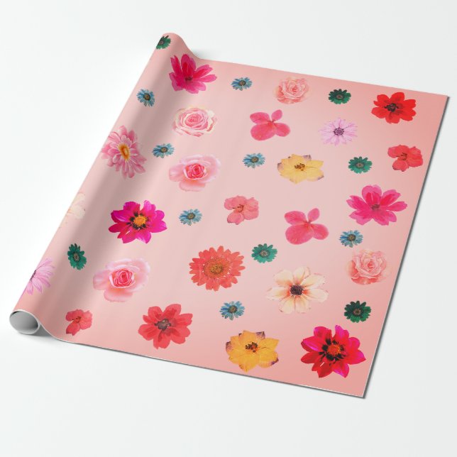 Blumenspulpapier Geschenkpapier (Ungerollt)