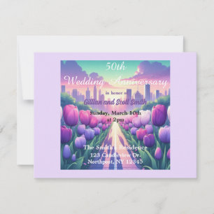 Blumenstadtbild 50 Hochzeitseinladung Einladung