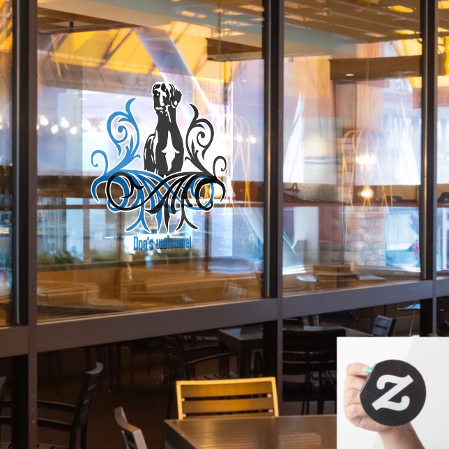 Blumensteppchen / Kleben Fensteraufkleber (Restaurantfenster)