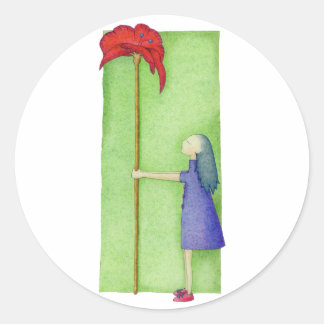 Blumensticker Runder Aufkleber