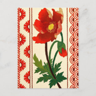 Blumenstickerei mit Crewel-Garn Postkarte