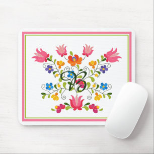 Blumenstickerei Mousepad