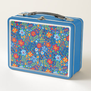 Blumenstickerei-Muster Metall Brotdose