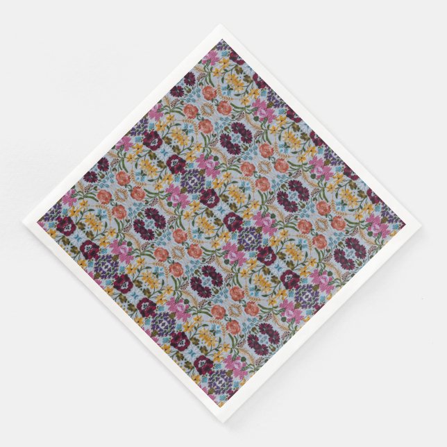 Blumenstickermuster mit schönen Blume Serviette (Ecke)